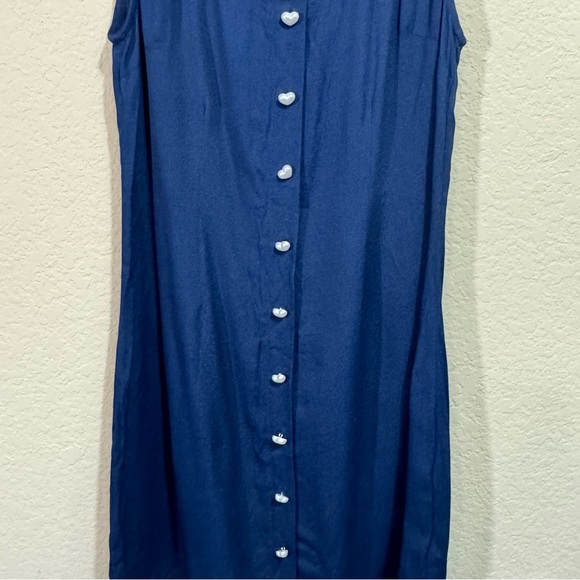 Reformation Women's Navy Lucian Mini Dress Size 2 Heart Button Preppy Party 90's - Picture 4 of 13